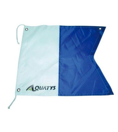 Pavillon Alpha Aquatys 40x35cm de signalisation de surface plongeur avec raidisseur pour une visibilité parfaite même sans vent