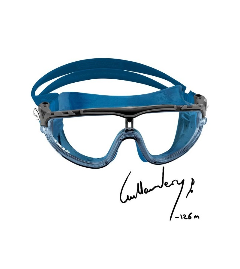 Lunettes masque de nage mono-verre Cressi Skylight à large champ de vision & vitre anti-UV, anti-buée, anti-rayures - Bleu Nery