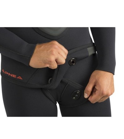 Combinaison 2 pièces veste + pantalon taille haute Cressi Apnea en néoprène metallite noir de 5mm - chasse sous-marine & apnée